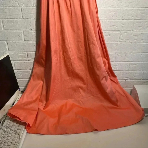 Maxi Dress Size Large Salmon-ish Color Long Summer Spaghetti Strap Empire Waist - Picture 6 of 8